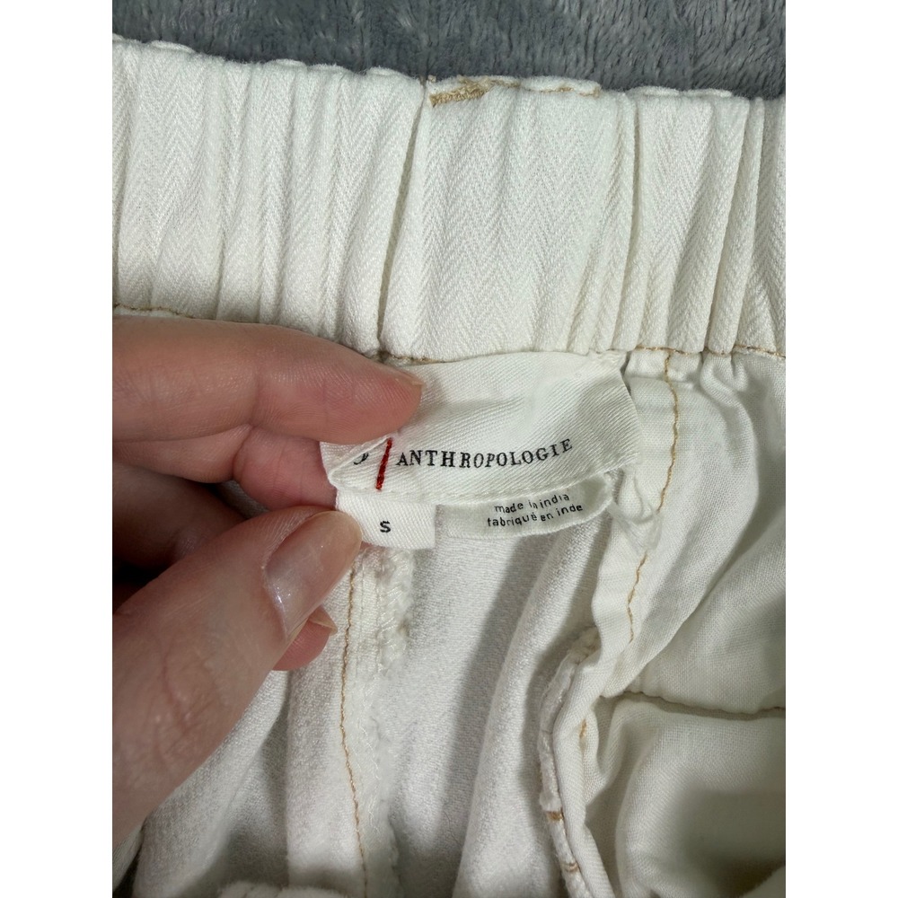 Anthropologie White Jean Skirty Shorts Wide Leg Flare A-Line Boho Chic Summer S - Picture 4 of 8
